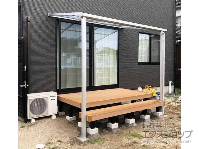 大分県日田市ののテラス屋根 ソラリア F型 テラスタイプ 単体 積雪〜20cm対応 施工例