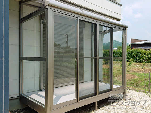 兵庫県丹波篠山市ののテラス囲い・サンルーム サニージュ R型 床納まり ランマ無 積雪〜20cm対応 施工例
