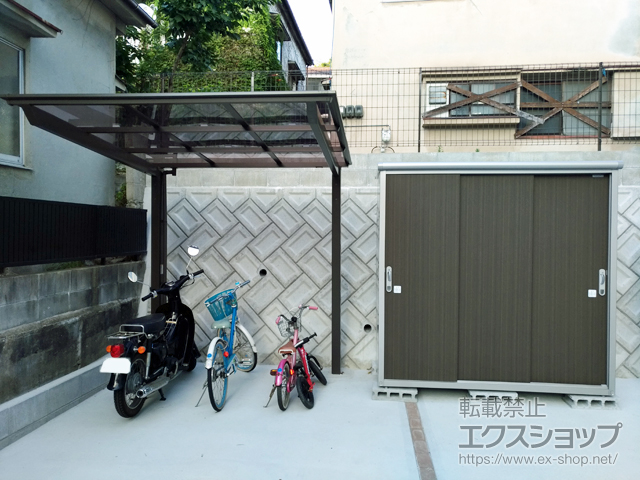 広島県広島市ののサイクルポート・駐輪場 ネスカFミニ (フラットスタイル) 積雪〜20cm対応 施工例