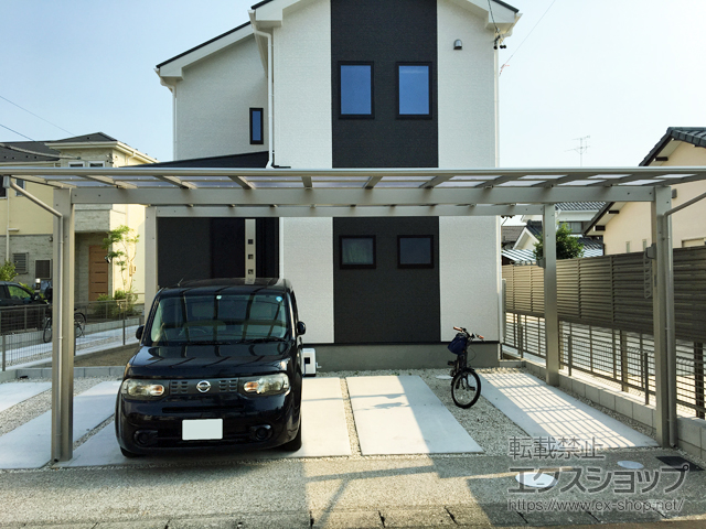 愛知県一宮市ののカーポート エフルージュ ツイン 積雪〜20cm対応 施工例