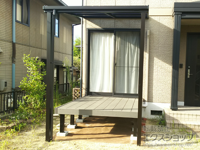 広島県福山市ののテラス屋根 ソラリア F型 テラスタイプ 単体 積雪〜20cm対応 施工例