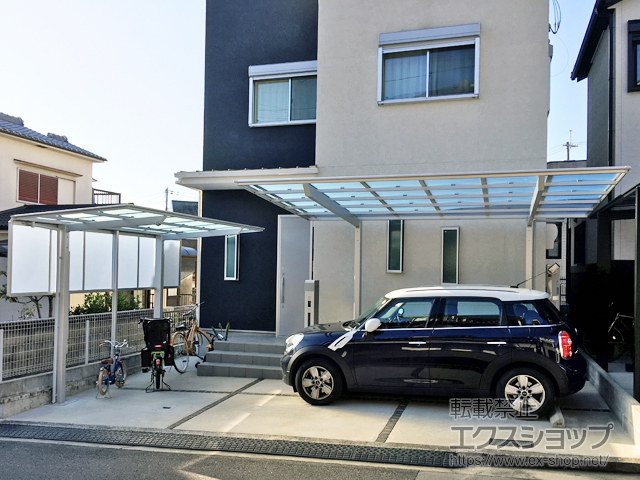 大阪府高槻市ののサイクルポート・駐輪場 フーゴFミニ (フラットスタイル) 積雪〜20cm対応 施工例