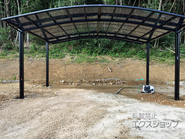 兵庫県南あわじ市ののカーポート ネスカR (ラウンドスタイル) ワイド 積雪〜20cm対応 施工例