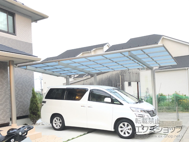 広島県呉市ののカーポート エフルージュグラン 延長　積雪〜20cm対応 施工例