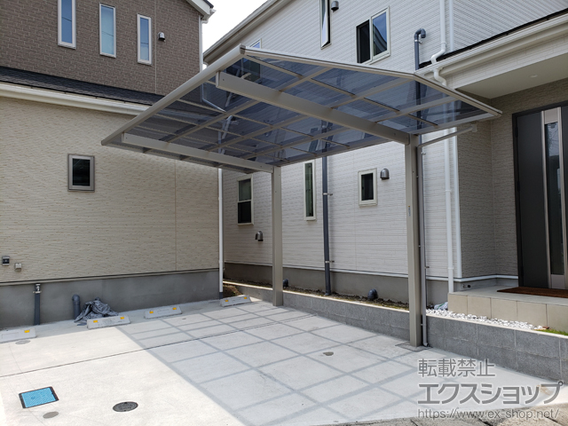鹿児島県鹿児島市ののカーポート エフルージュグラン　積雪〜20cm対応 ※前枠側枠部分斜め切詰 施工例