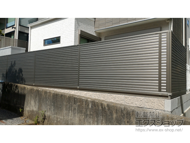 兵庫県芦屋市ののフェンス・柵 シンプレオフェンス13型 ルーバー 自由柱施工 施工例