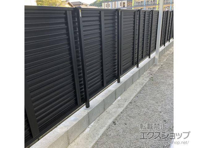 福岡県福岡市ののフェンス・柵 シンプレオフェンス13型 ルーバー　自由柱施工 施工例