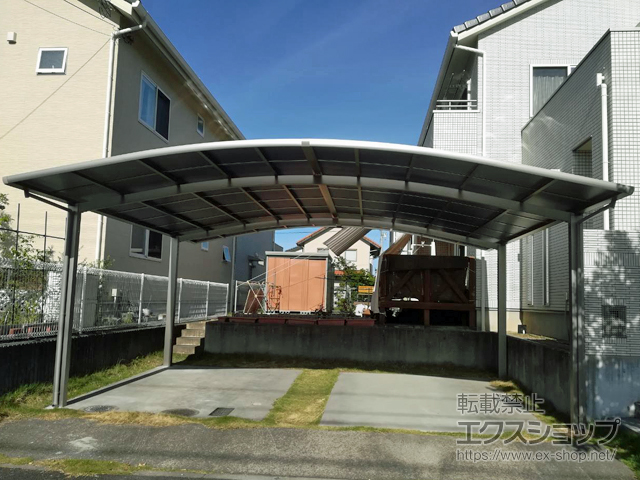 愛媛県松山市ののカーポート ネスカR (ラウンドスタイル) ワイド 積雪〜20cm対応 施工例