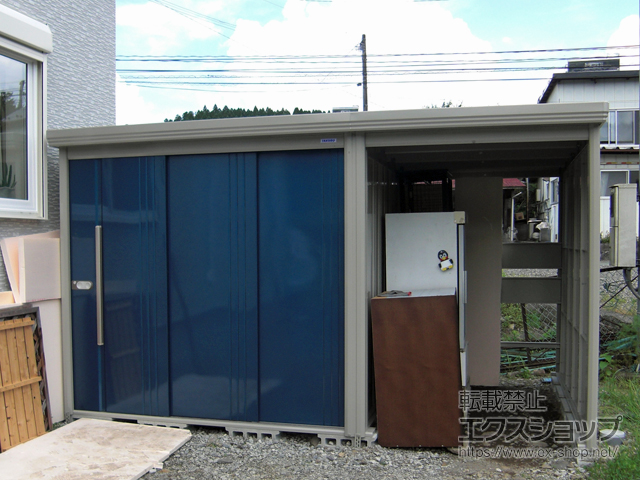 熊本県阿蘇郡小国町のの物置・屋外倉庫 Mr.ストックマン プラスアルファ 一般型 3715×2622×2110（TP-3726） TP-3726-DB 施工例