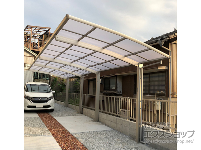 福岡県北九州市ののカーポート プレシオスポート 縦連棟 積雪〜20cm対応 施工例