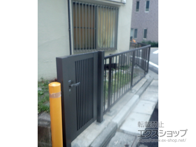 東京都品川区ののフェンス・柵 ミエッタフェンス 防犯たて格子タイプ 自由柱施工 施工例