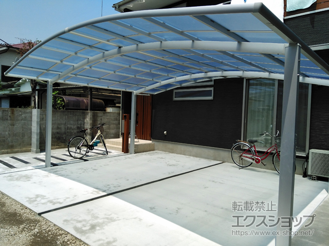 神奈川県小田原市ののカーポート ネスカR (ラウンドスタイル) ワイド 積雪〜20cm対応 施工例