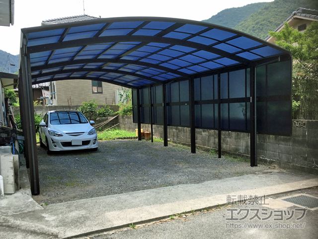 岡山県和気郡和気町ののカーポート レイナツインポートグラン 縦連棟　積雪〜20cm対応 施工例