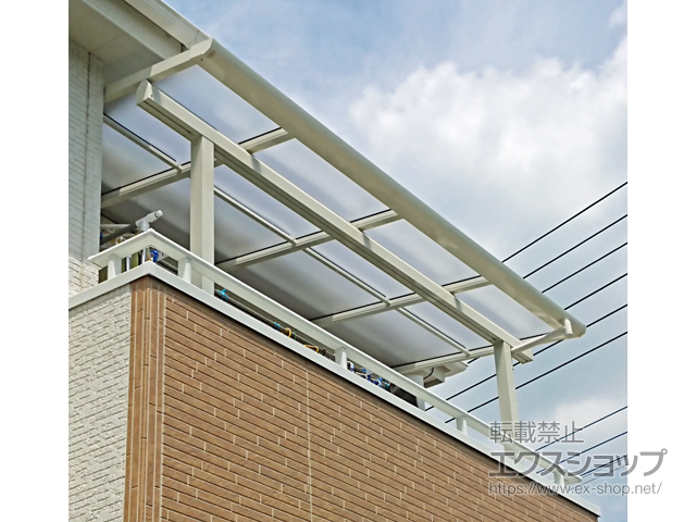 千葉県野田市ののバルコニー・ベランダ屋根 ソラリア F型 屋根タイプ 単体 積雪〜20cm対応 施工例