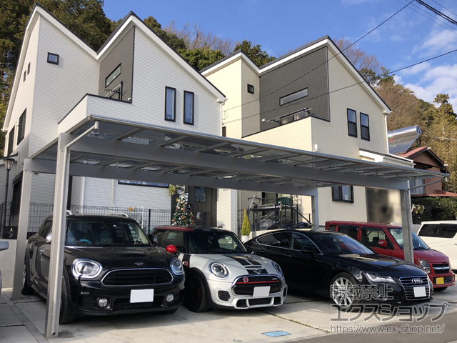 神奈川県藤沢市ののカーポート エフルージュ トリプル 積雪〜20cm対応 施工例