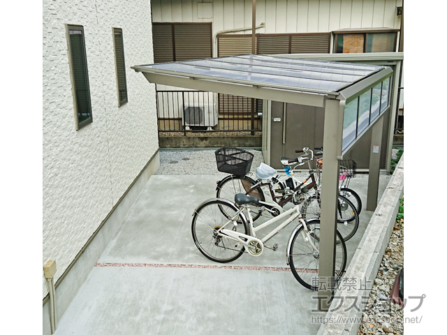 神奈川県横浜市ののサイクルポート・駐輪場 ネスカFミニ (フラットスタイル) 積雪〜20cm対応 施工例