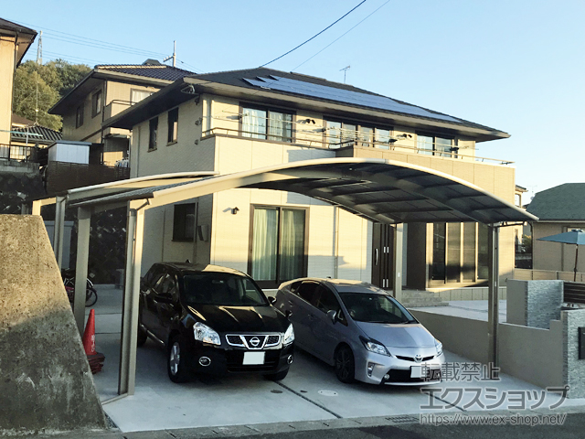 広島県尾道市のLIXIL リクシル（トステム）のカーポート リベルポートシグマIII 3台用 積雪〜20cm対応 施工例