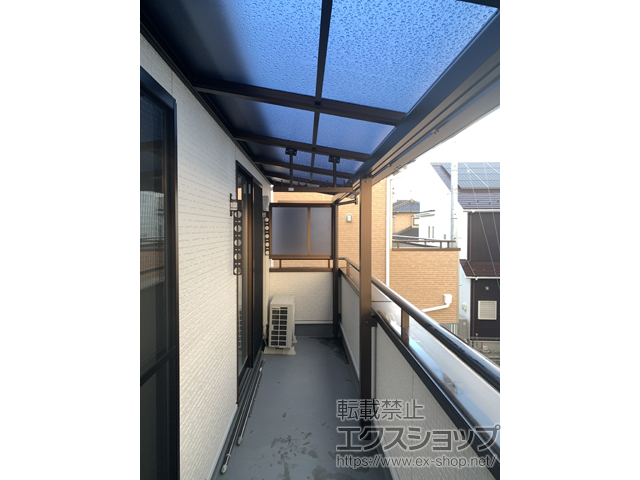 宮城県石巻市ののバルコニー・ベランダ屋根 プレシオステラスII F型 屋根タイプ 連棟 積雪〜20cm対応 施工例