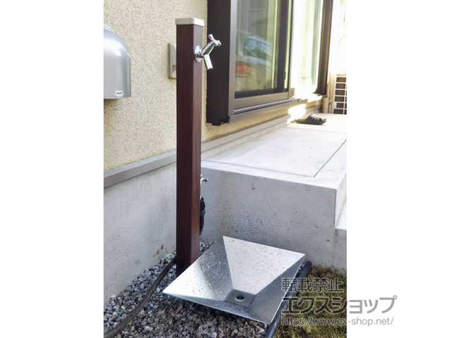 東京都国分寺市のの立水栓・ガーデンシンク スプレスタンド60 左右仕様 蛇口2個セット 施工例