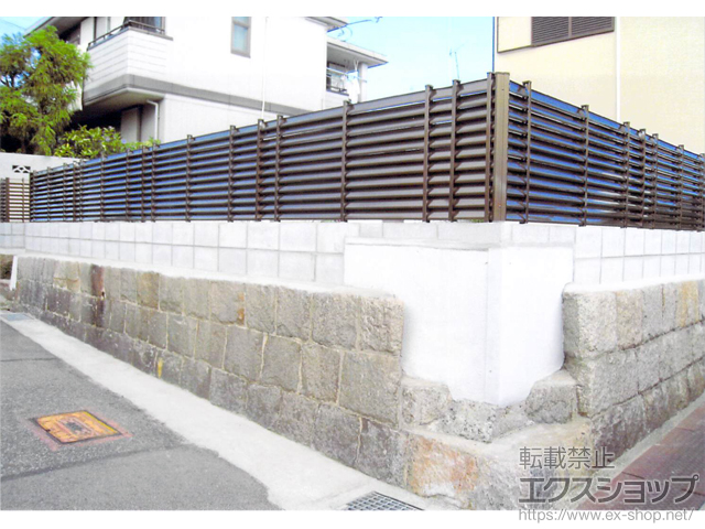 兵庫県神戸市ののフェンス・柵 ルーバーフェンス1型 フリーポールタイプ 施工例