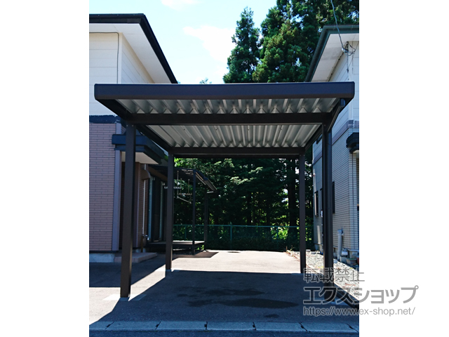 岩手県北上市ののカーポート ジーポートneo Aタイプ 角柱4本柱 積雪〜100cm対応 施工例