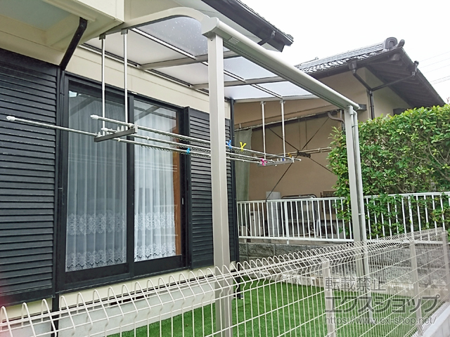 福岡県宗像市ののテラス屋根 プレシオステラスII R型 テラスタイプ 単体 積雪〜20cm対応 施工例