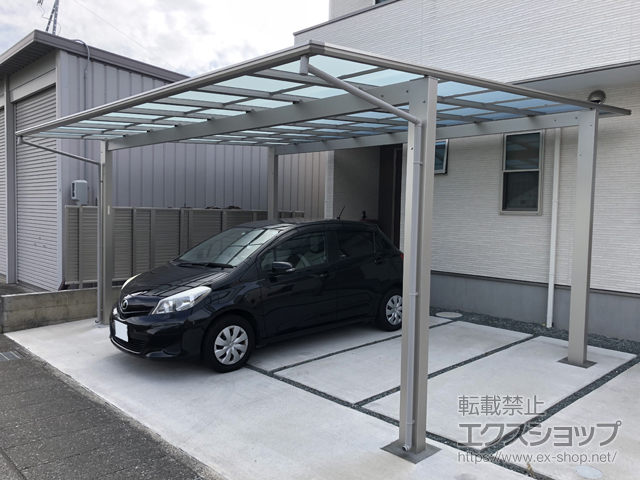 静岡県静岡市ののカーポート エフルージュ ツイン 積雪〜20cm対応 施工例