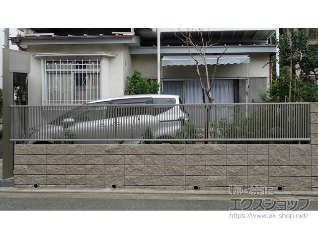 東京都世田谷区ののフェンス・柵 シンプレオフェンス2型 縦格子 自由柱施工 施工例