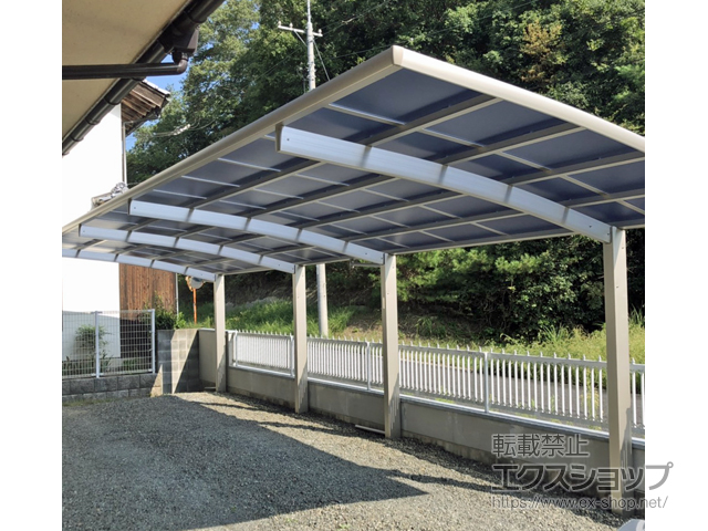 岡山県真庭市ののカーポート レイナポートグラン 縦連棟　積雪〜20cm対応 施工例