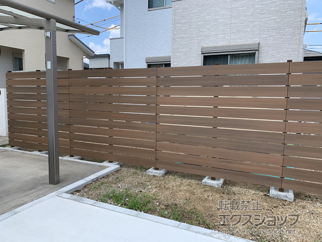 福島県いわき市ののフェンス・柵 プラドフェンス ジョイントなし仕様 板11段 隙間10mm 施工例