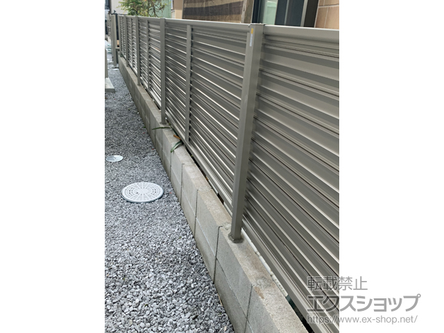 宮崎県宮崎市ののフェンス・柵 ミエーネフェンス 目隠しルーバータイプ 自由柱施工 施工例