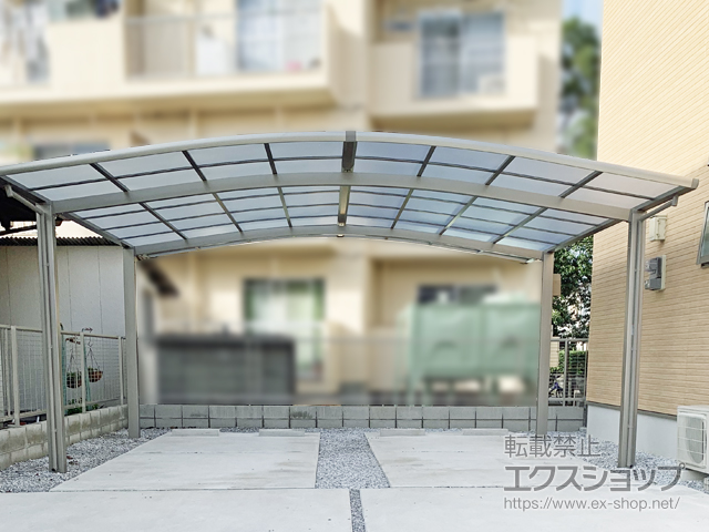 宮崎県宮崎市ののカーポート ネスカR (ラウンドスタイル) ワイド 積雪〜20cm対応 施工例