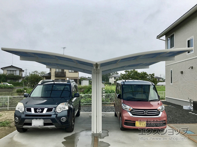 茨城県笠間市ののカーポート レイナポートグラン Y合掌　積雪〜20cm対応 施工例