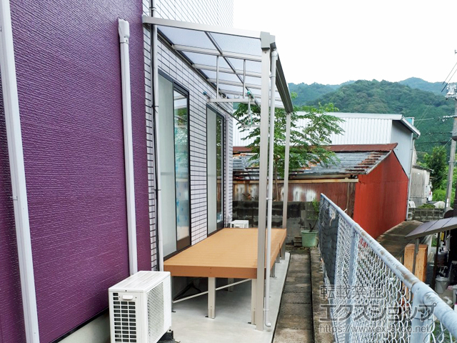 山口県山口市ののテラス屋根 ソラリア F型 テラスタイプ 単体 積雪〜20cm対応 施工例