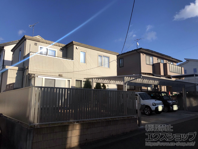 福島県福島市ののフェンス・柵 シンプレオフェンスST1型 縦スリット 自由柱施工 施工例