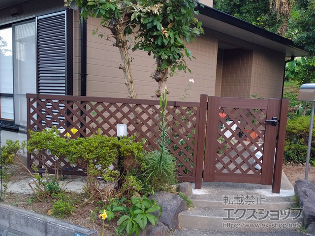 熊本県熊本市ののフェンス・柵 スタンダードフェンス2型　自由柱施工 施工例