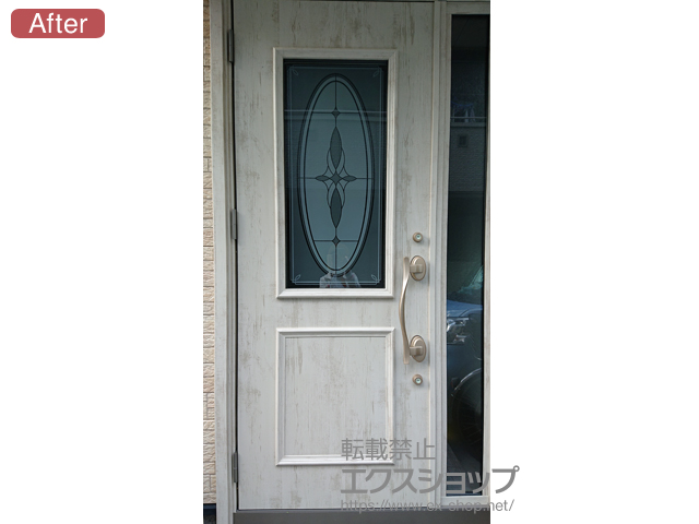 東京都江東区のLIXIL リクシル（トステム）の玄関ドア リシェント玄関ドア3 断熱K4仕様 手動 片袖仕様(ランマ無)L C15型 施工例