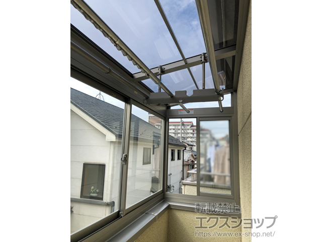 東京都足立区ののテラス囲い・サンルーム サニージュ F型 造り付け納まり ランマ無 積雪〜20cm対応 施工例