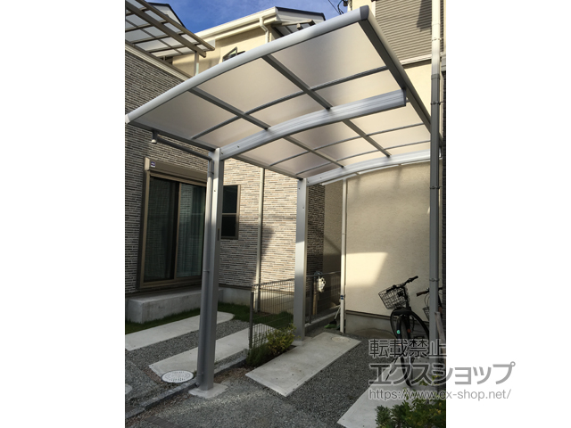 大阪府八尾市ののバルコニー・ベランダ屋根、サイクルポート・駐輪場 レイナポートグランミニ 積雪〜20cm対応 施工例