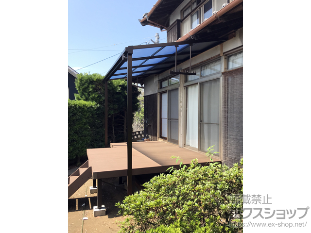 長崎県佐世保市ののテラス屋根 ソラリア F型 テラスタイプ 単体 積雪〜20cm対応 施工例