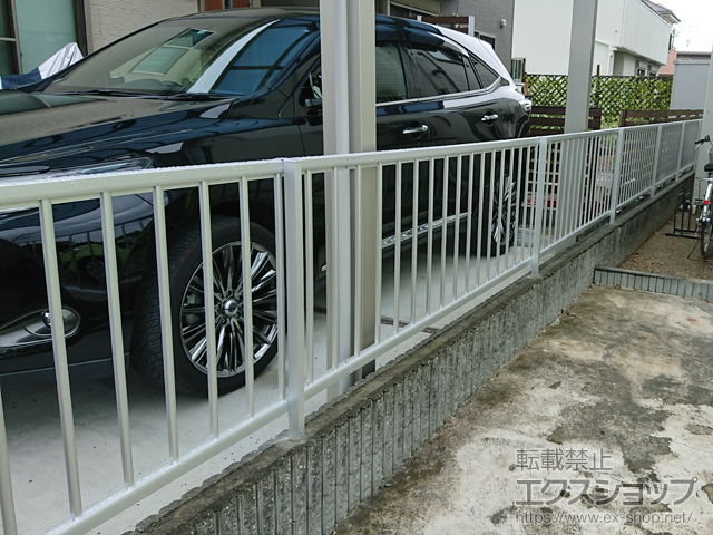 茨城県水戸市ののフェンス・柵 ミエッタフェンス 防犯たて格子タイプ 自由柱施工 施工例