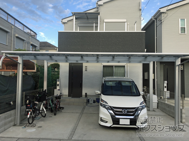 埼玉県越谷市ののカーポート エフルージュ ツイン 積雪〜20cm対応 施工例