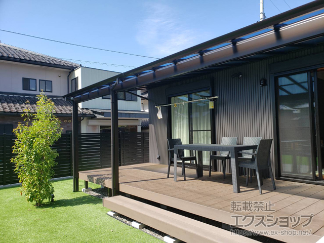 岐阜県郡上市ののテラス屋根 ソラリア F型 1500 テラスタイプ 連棟　積雪〜50cm対応 施工例