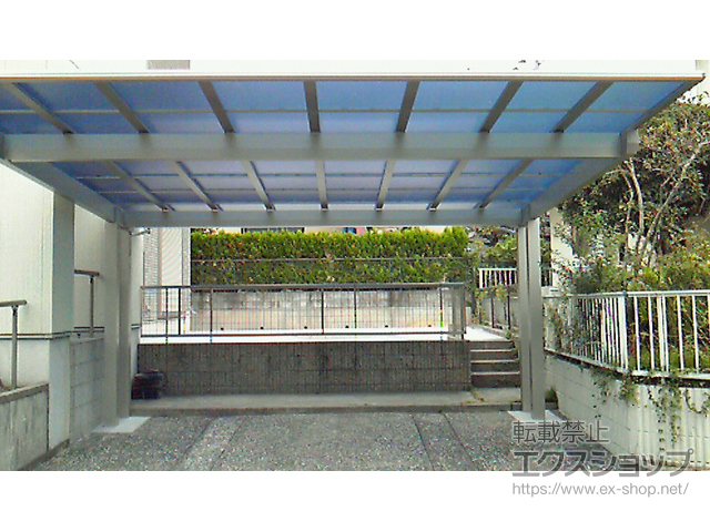 福岡県福岡市ののカーポート エフルージュツインEX 後方支持タイプ 積雪〜20cm対応 施工例