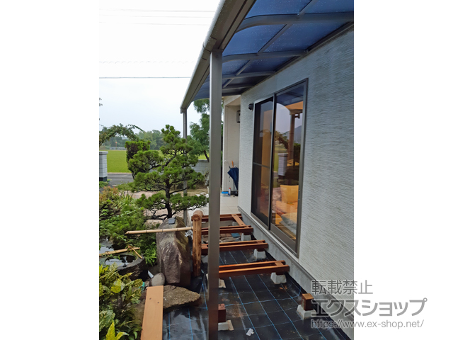 広島県東広島市ののテラス屋根 プレシオステラスII R型 テラスタイプ 連棟　積雪〜20cm対応 施工例