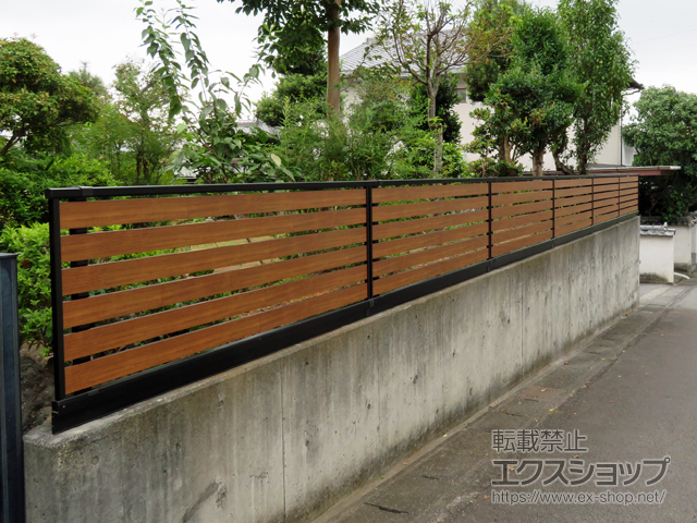静岡県三島市ののフェンス・柵 モクアルフェンス 横板タイプ 自由柱施工 施工例