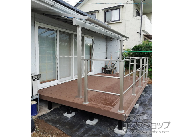 長野県佐久市ののテラス屋根 ソラリア F型 1500 テラスタイプ 単体　積雪〜50cm対応 施工例