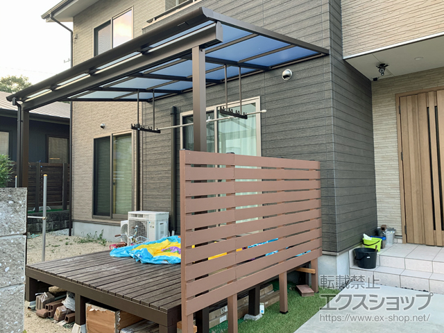 岡山県赤磐市ののテラス屋根 ソラリア F型 テラスタイプ 単体 積雪〜20cm対応 施工例