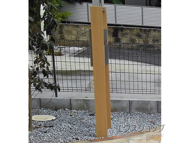 神奈川県南足柄市のの機能門柱・ポスト ルシアスポストユニット BＮ01型 複合カラー 施工例