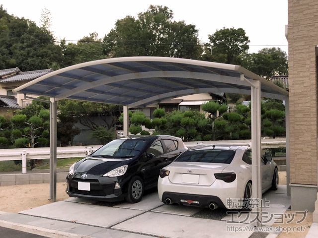 岡山県倉敷市ののカーポート プレシオスポート ワイド 積雪〜20cm対応 施工例